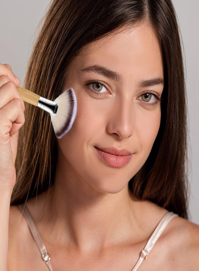 ValueBargain 4PCS Fluffy Fan Brush Facials, Facial Fan Brushes Esthetician Fluffy, Suitable for Highlighting and Blush Application, Professional Esthetician Tools with Soft Bristles - Image 5